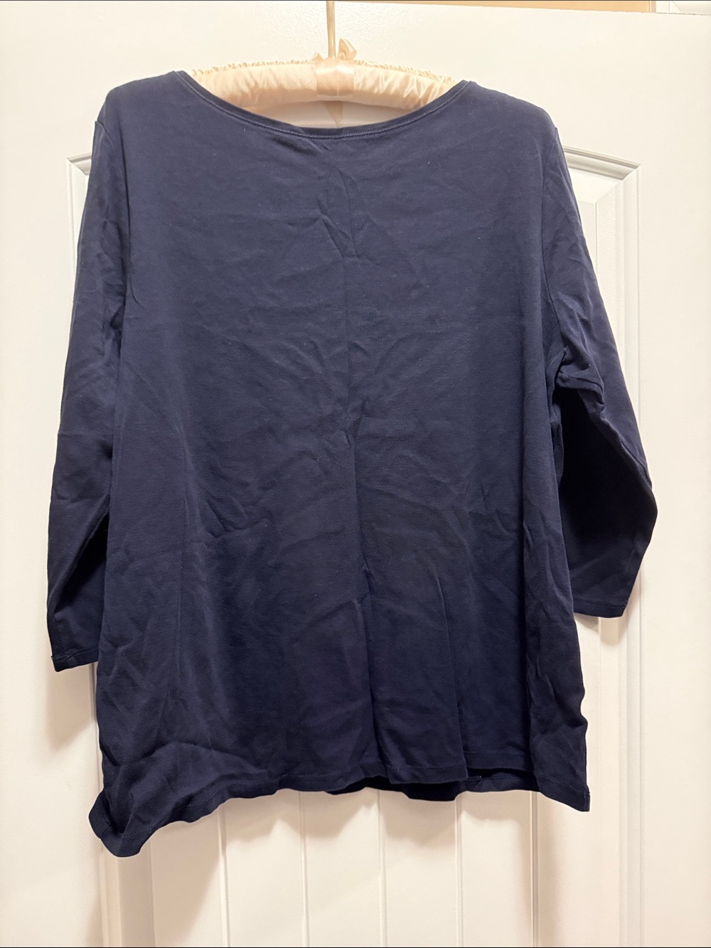 Talbots Pima Cotton Navy Long Sleeve Relaxed Tee